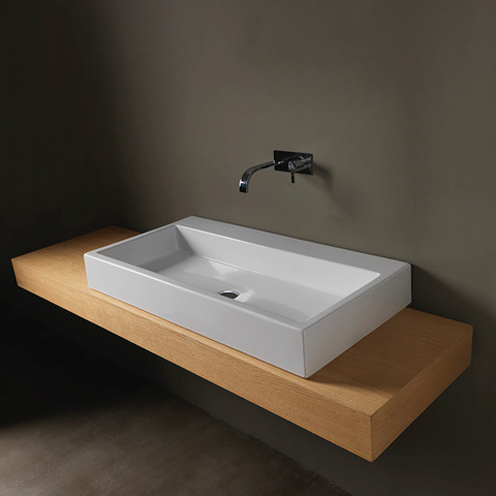 Mueble de baño Nic Design, lavabo sobre encimera Over doble lavabo —  Singular