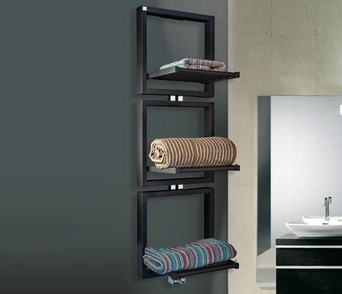 TRIS deltacalor heated towel rail with open towels