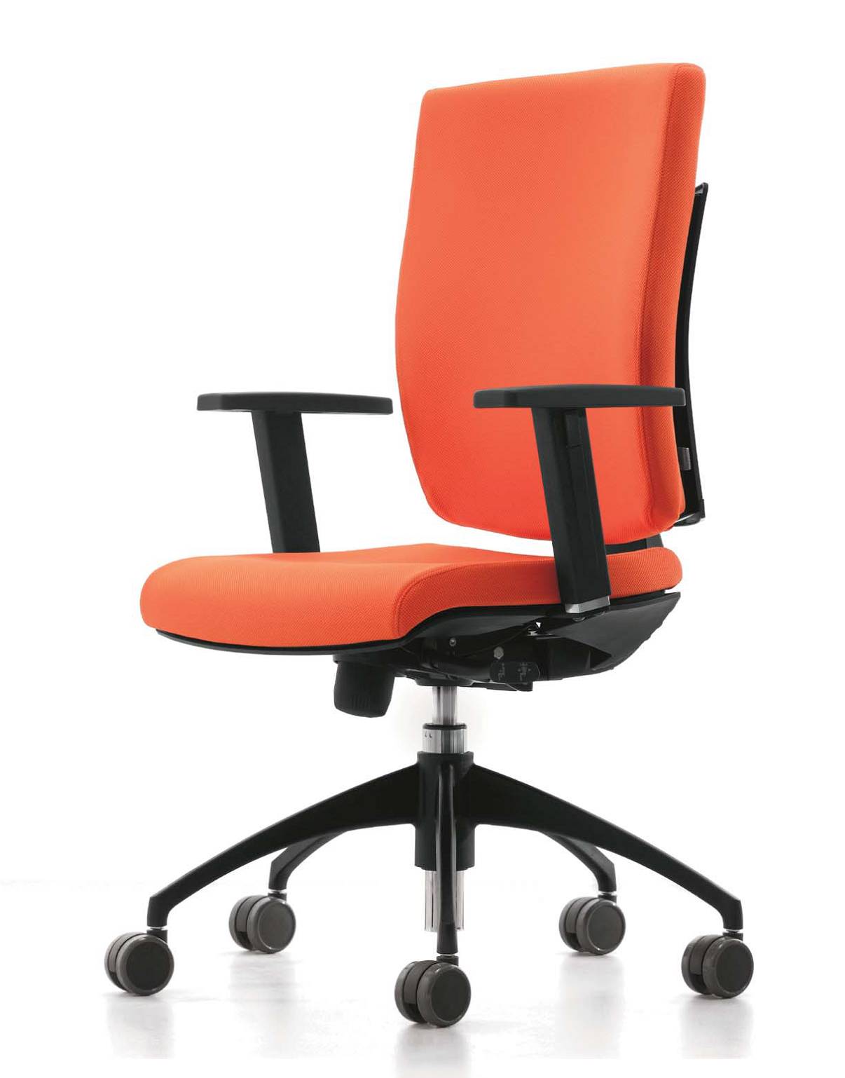 seduta_operativa_ufficio_ergonomica_struttura_nera_seduta_rossa_pixel_luxy