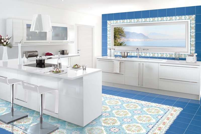 cucina ceramica vietrese blu