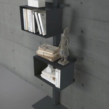 libreria rettangola siderio in acciaio Charcoal