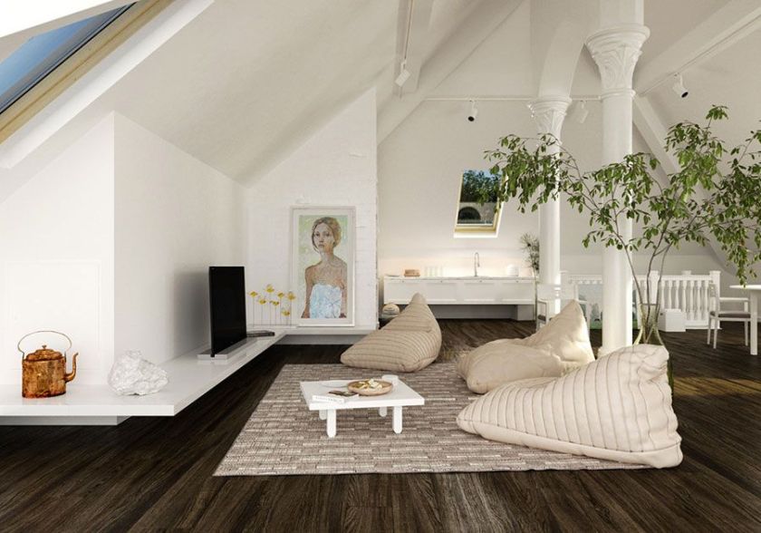 arredamento mansarda total white