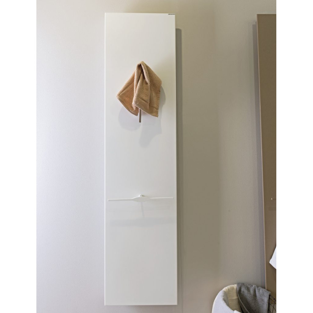 vertical white heated towel rail yin yang graziano radiators