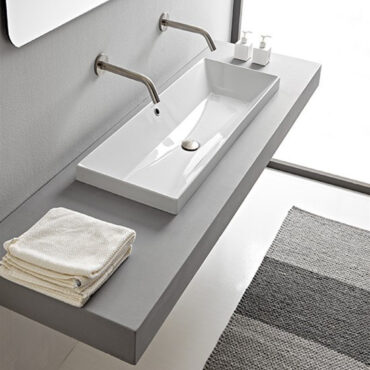 built-in washbasin ceramic 100x36 without tap hole scarabeo teorema 2.0
