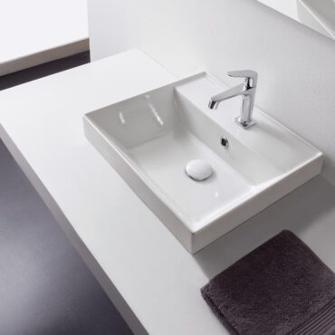 built-in washbasin ceramic 45x44 teorema 2.0 with tap hole