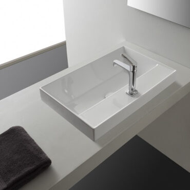 built-in washbasin ceramic 60x44 teorema 2.0 with tap hole