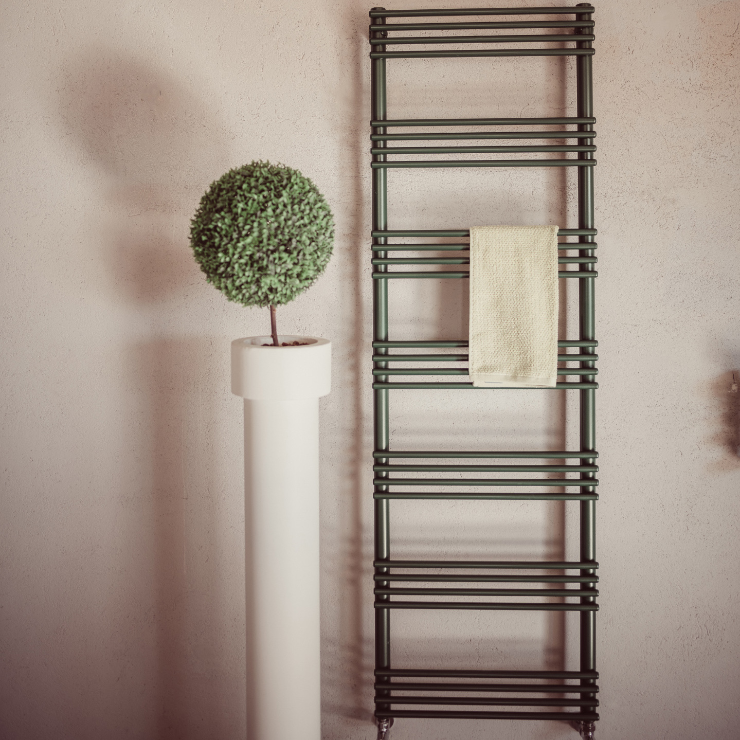 vertical colored heated towel rail for ever graziano radiators