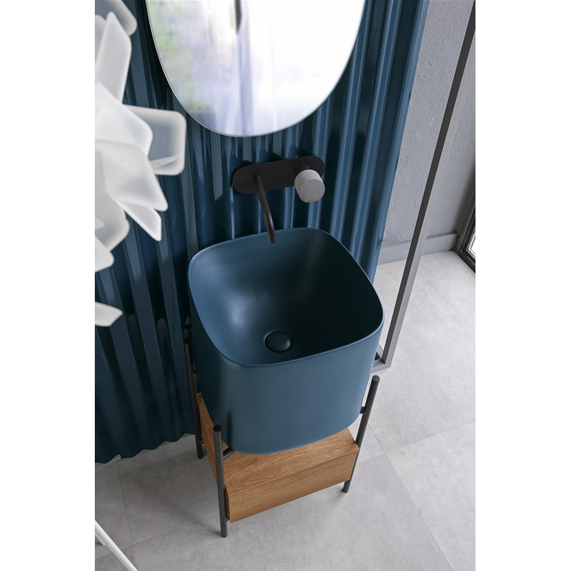bathroom furniture in steel colored washbasin scarabeo diva
