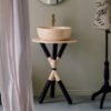 consolle in ceramica e legno da bagno scarabeo cross