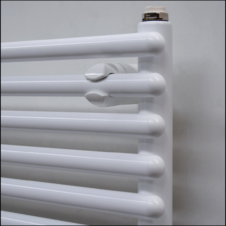 heated towel rail bathroom white colored detail tubes plus 20 brem