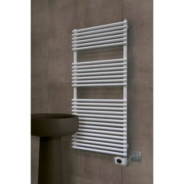 scaldasalviette elettrico tubolare bianco termostato plus 18 brem