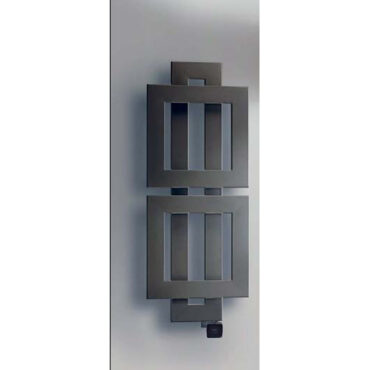 electric radiator white colored cross q with overlapping squares brem