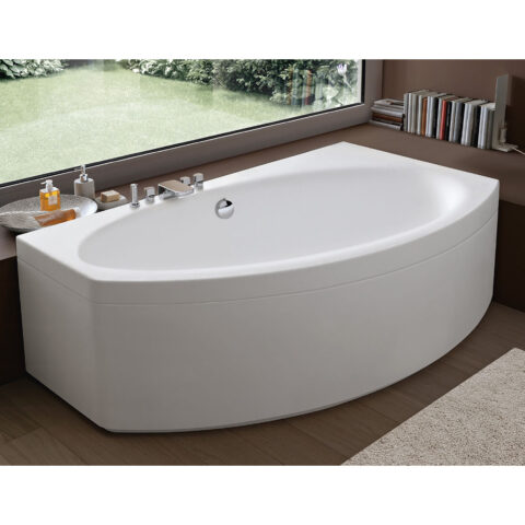 corner bathtub with or without whirlpool treesse suri 175
