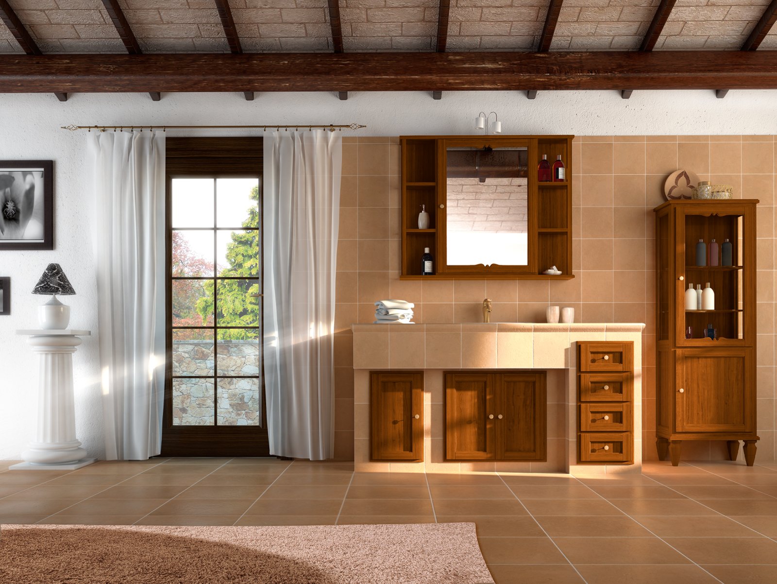 Mauerwerk-Badezimmer