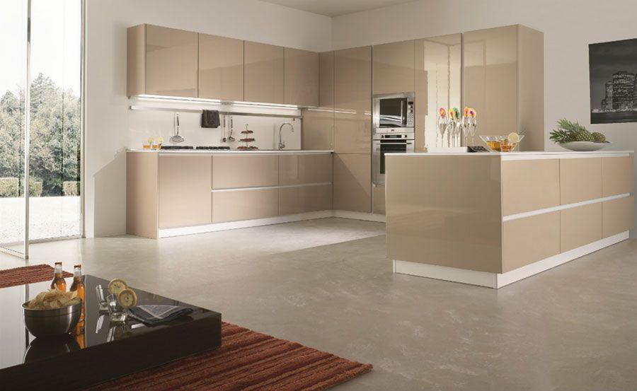 cucina color tortora moderna