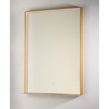 bathroom mirror integrated lights shelf vanità e casa fenice gold