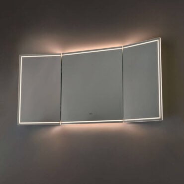 illuminated led bathroom mirror anti fog side doors titan vanity & home
