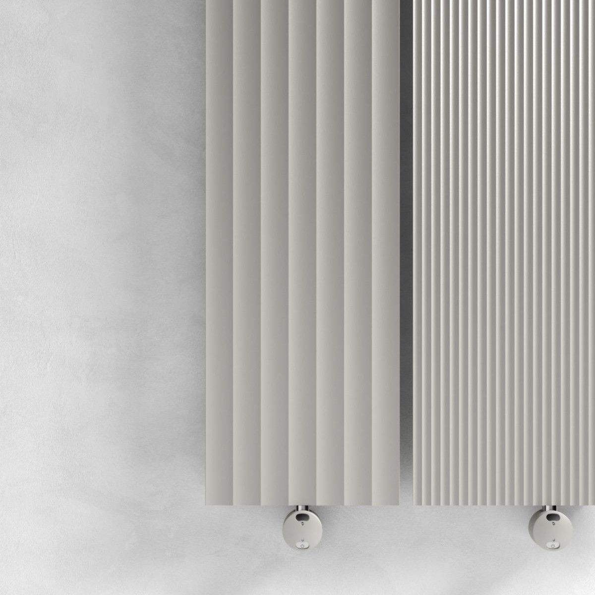 plate radiator righe 100 electric white colored caleido