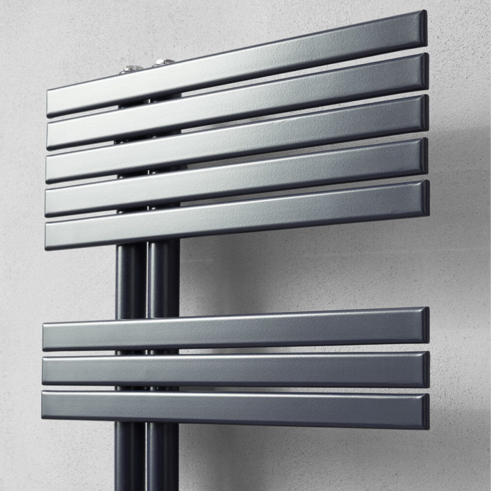 white colored towel warmer detail pavone flat 35 caleido
