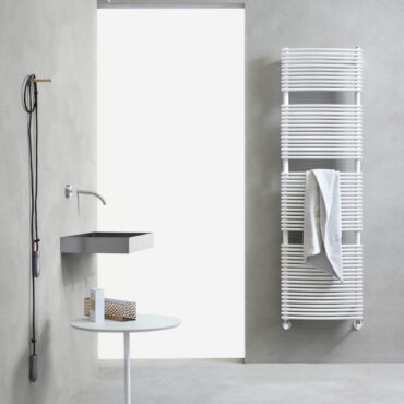 white colored towel warmer kaleido griffin