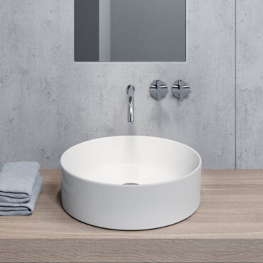 countertop washbasin white colored diameter 45 kube x round gsi