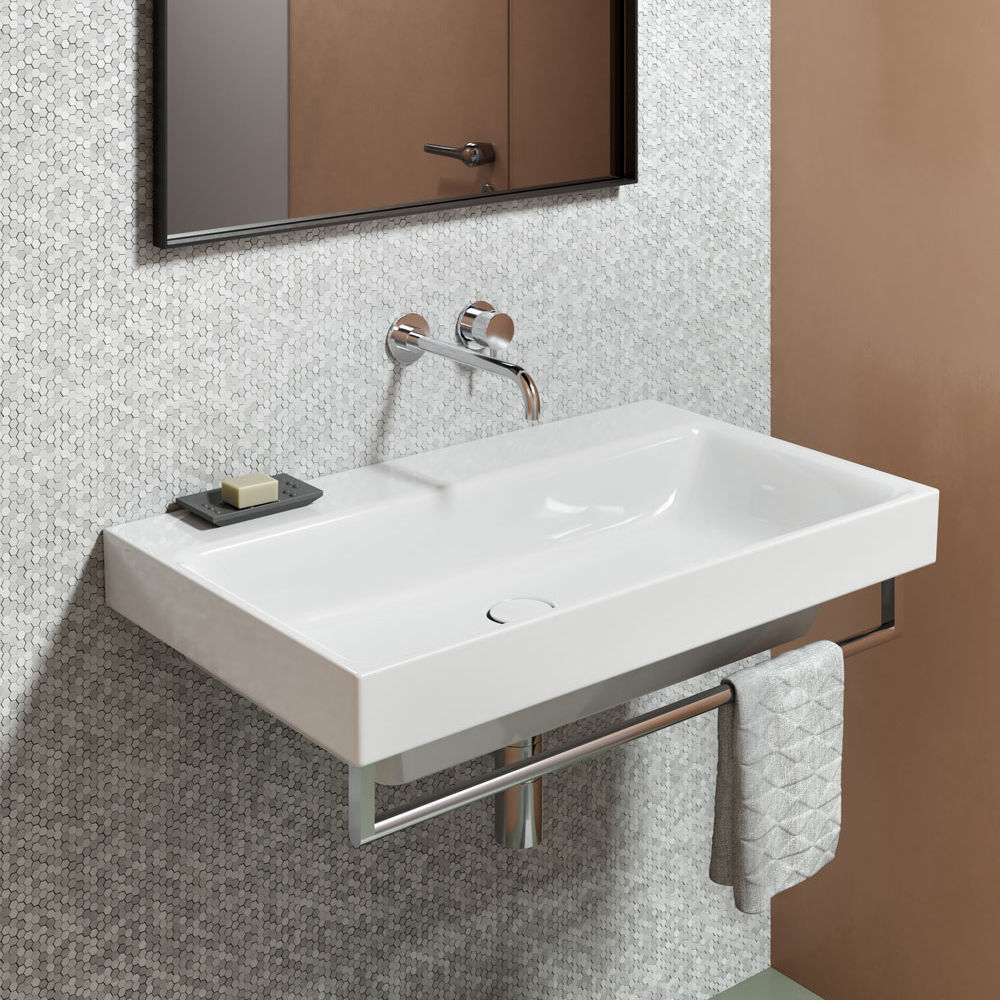 white colored suspended washbasin 100x50 nubes big gsi