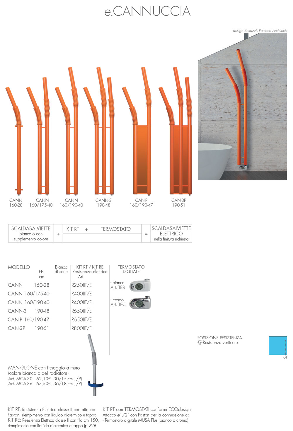 Scaldasalviette Cannuccia Elettrico Brem - CasaOmnia