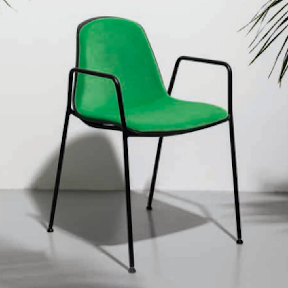 chaise de travail de bureau à domicile de couleur verte avec rembourrage d'époque luxueux