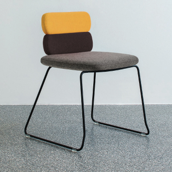 upholstered colored sled base chair cluster luxy