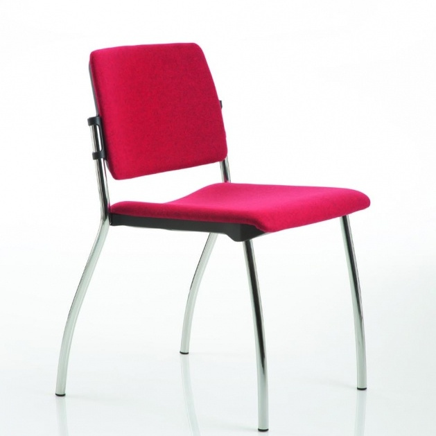 Arbeitssitz Luxy Essenziale Ergonomische Serie Feststehender Bürostuhl mit vier Beinen Rückenlehne fuchsiafarbener Stoff