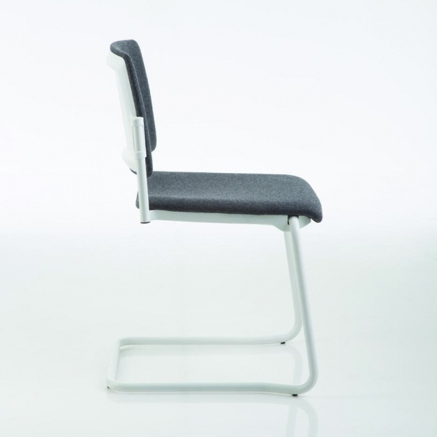 operative seat luxy essenziale series ergonomic fixed office gray padded sled