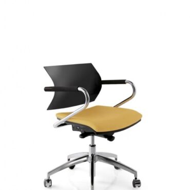 operative seats luxy aire jr series ergonomic fixed office tips swivel casters leather yellow base black backrest