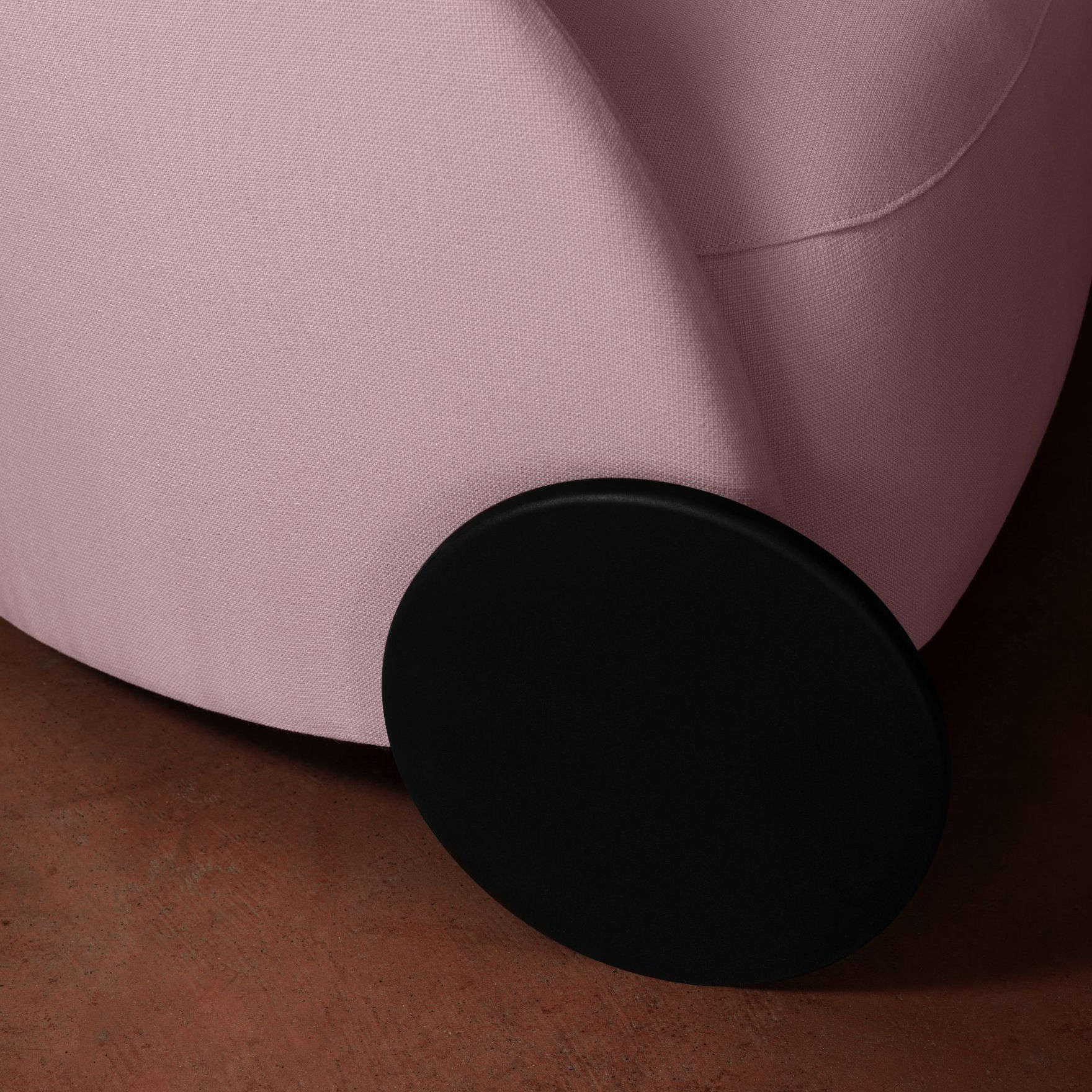 colored acoustic armchair wheel detail high back biga with luxy wheels