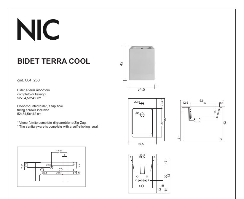 technical sheet back to wall bidet cool nic design
