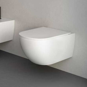 wall hung toilet white colored ceramic pin rimless nic design