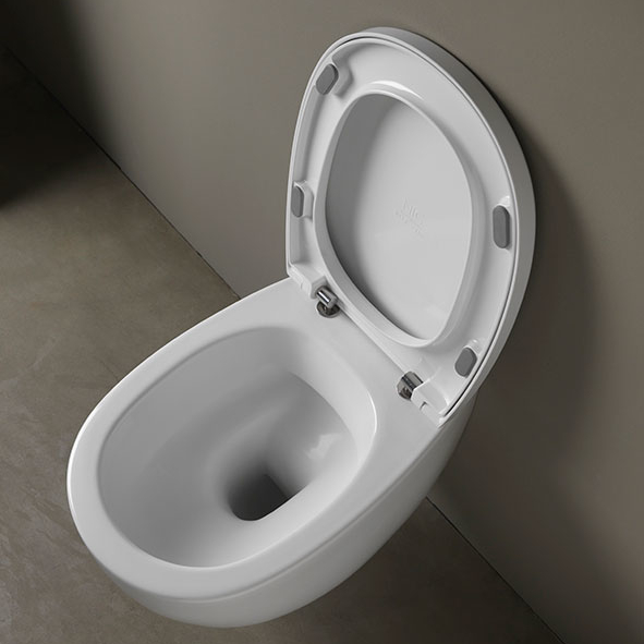 toilette suspendu en céramique blanche milk rimless nic design