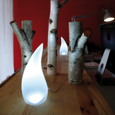 white polyurethane gel flame lamp geelli