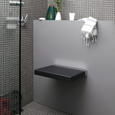 sedile doccia poliuretano integrale acciaio cromato quadra geelli