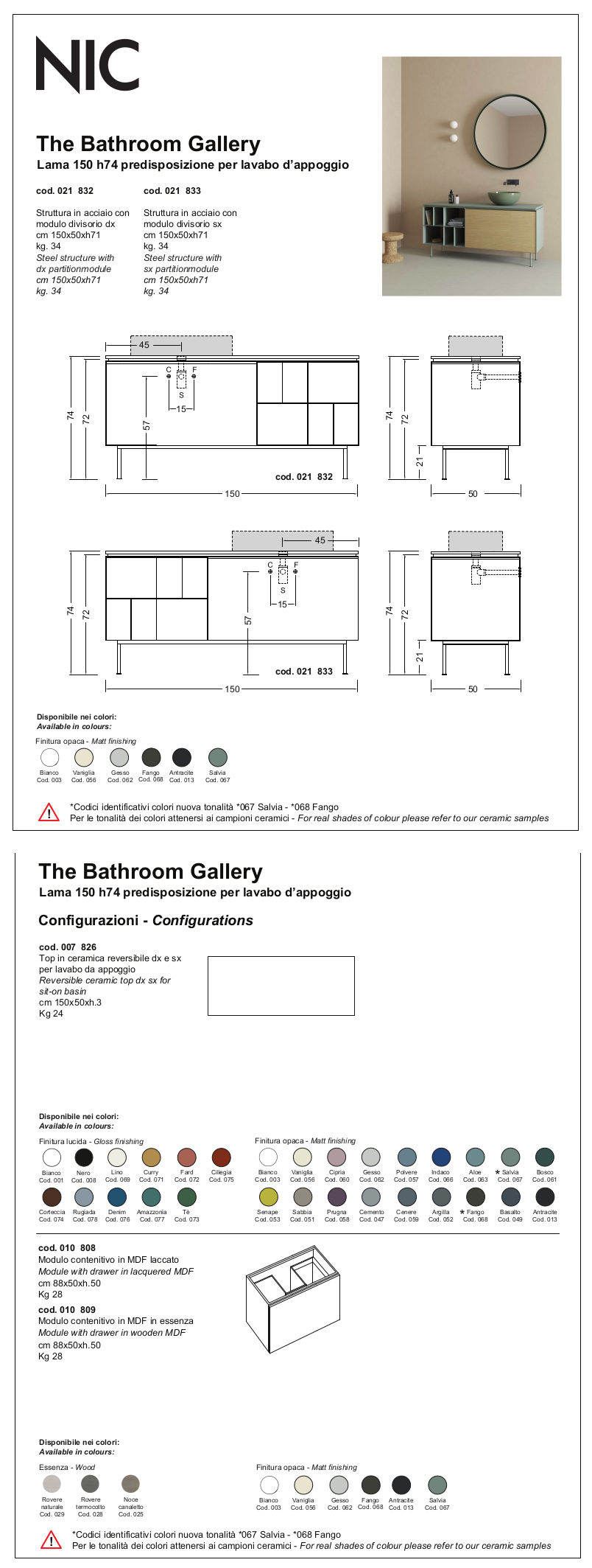 lama 150 nic design bathroom cabinet data sheet