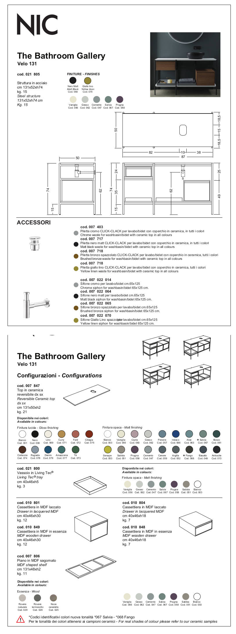 data sheet bathroom cabinet velo 131 nic design