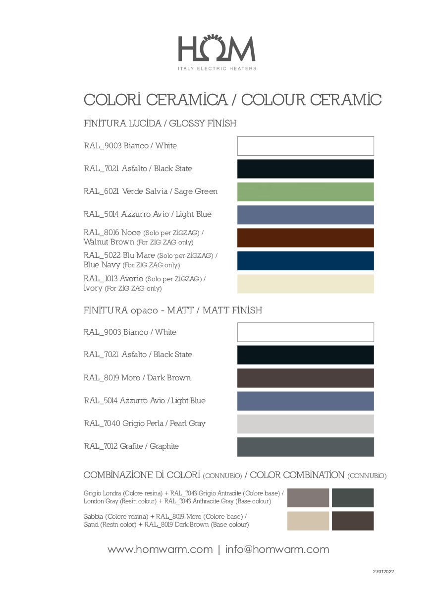 Hom ceramic colors
