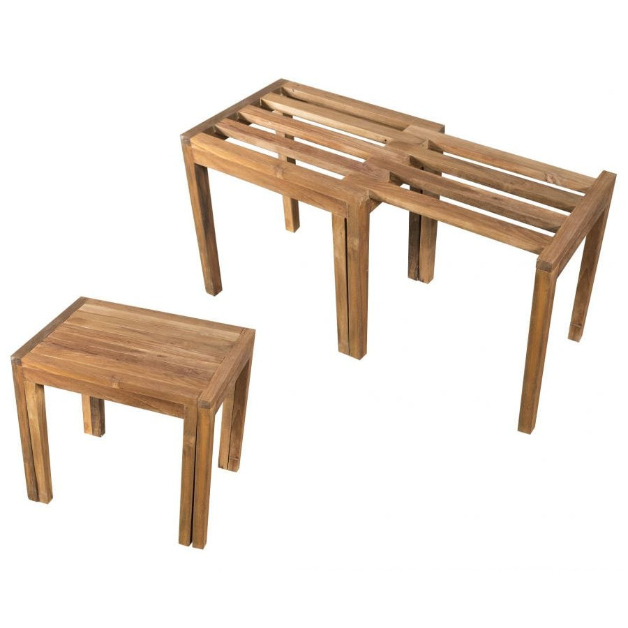 CIPI Sgabello Zen mobile bagno teak non trattato piano curvo accessori casa