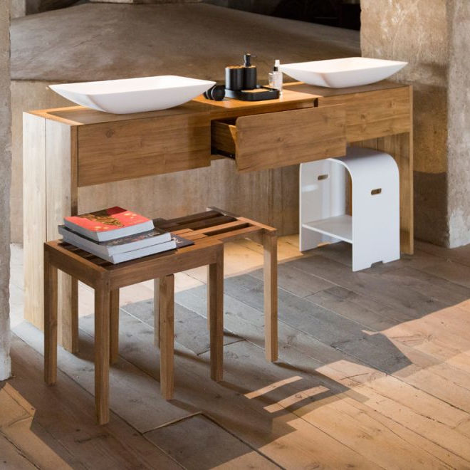 CIPI Sgabello Zen mobile bagno teak non trattato piano curvo accessori casa  – Quaranta Store – Acquista online a prezzi di fabbrica stufe e caldaie.