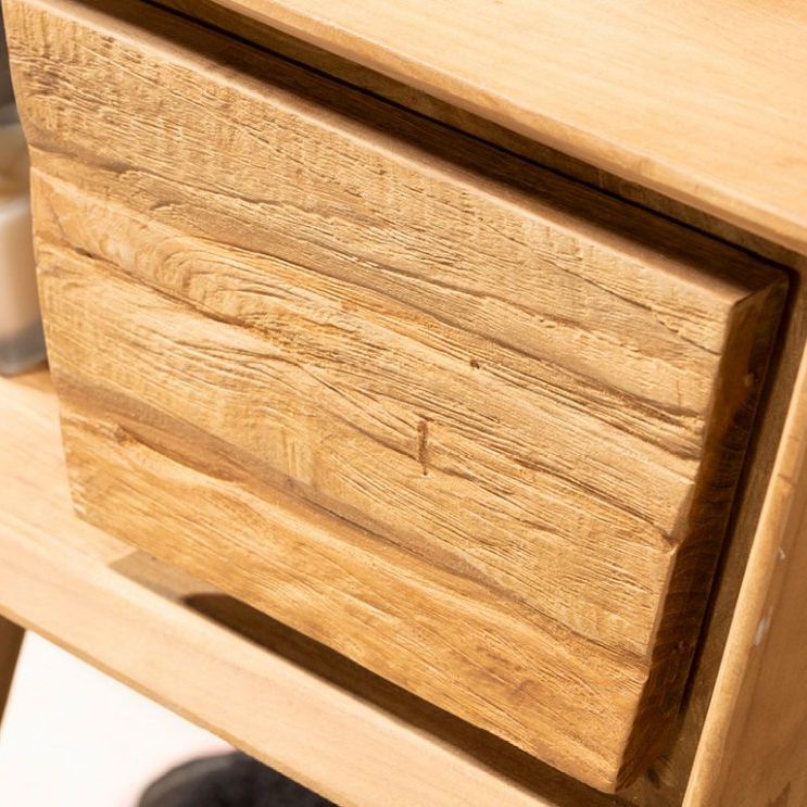 table console de salle de bain en bois de teck détail padat 80 cipì