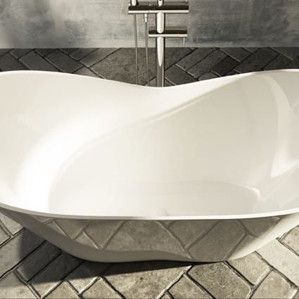 freistehende badewanne glänzend weiß volo relax design