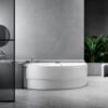 baignoire d'angle asymétrique en acrylique simy relax design