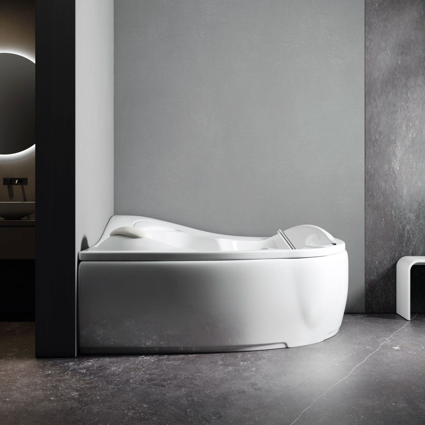 acrylic corner bath tub sinergia relax design