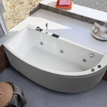 vasca da bagno angolare asimmetrica acrilico idromassaggio neo relax design