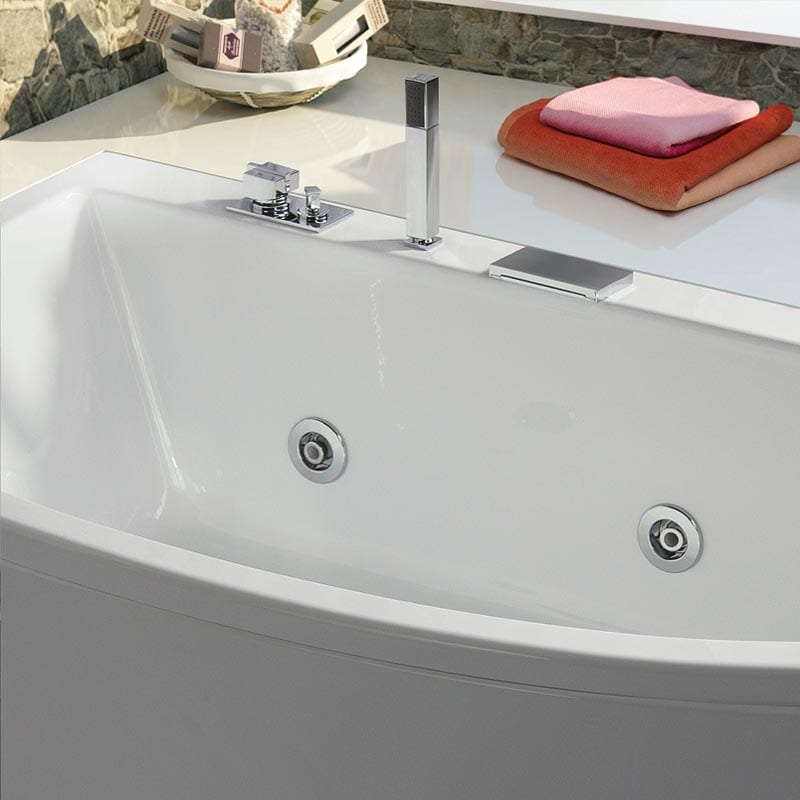 vasca da bagno angolare asimmetrica dettaglio idromassaggio neo relax design
