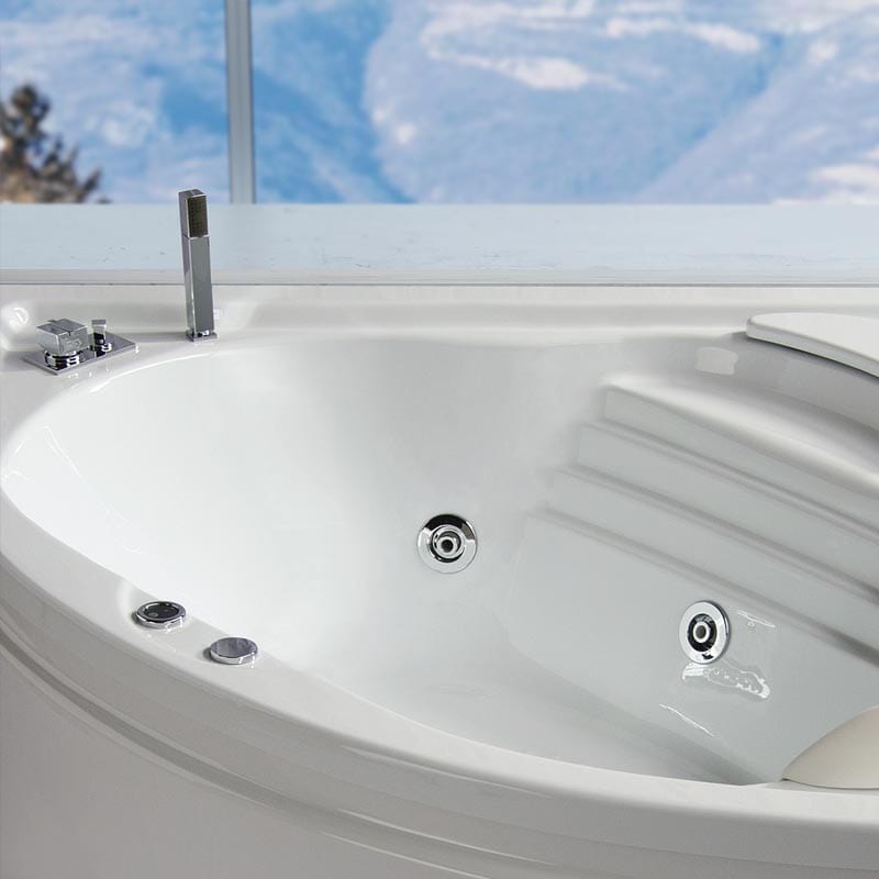 vasca da bagno angolare dettaglio idromassaggio niagara relax design